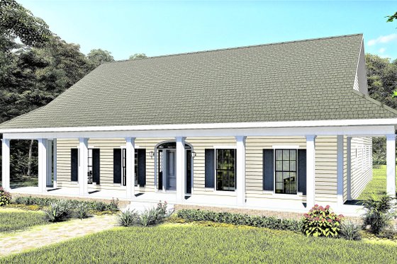 Exterior - Front Elevation 4 for Southern House Plan #44-237 - 3 bed, 2.5 bath