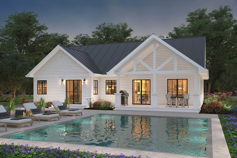 Home Plan - Exterior - Rear Elevation 2 for Ranch House Plan #427-11 - 3 bed, 2 bath