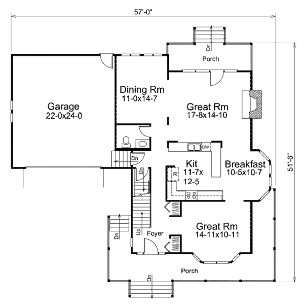 Traditional Floor Plan - Main Floor Plan #57-439