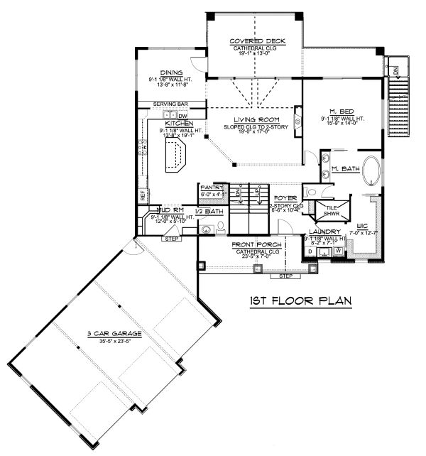 Home Plan - Craftsman Floor Plan - Main Floor Plan #1064-17