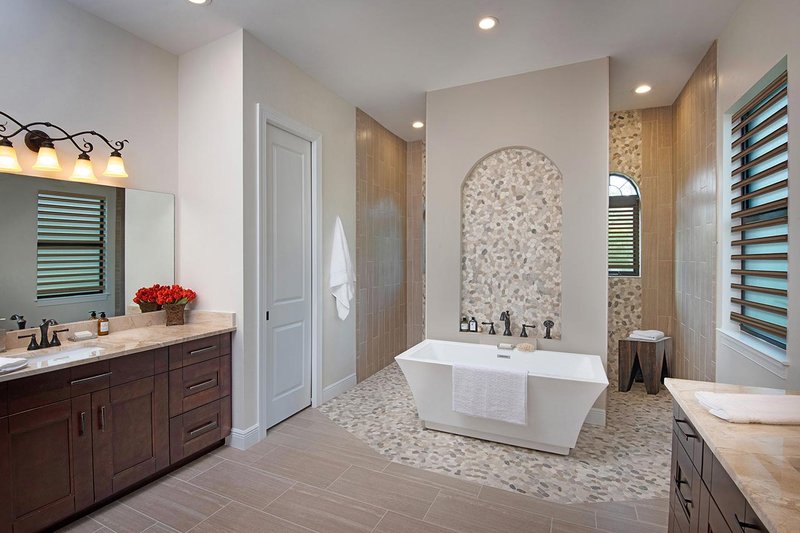Architectural House Design - Interior - Master Bathroom for Mediterranean House Plan #938-90 - 4 bed, 3 bath