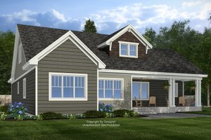 Exterior - Rear Elevation 1 for Bungalow House Plan #51-1413 - 4 bed, 3.5 bath