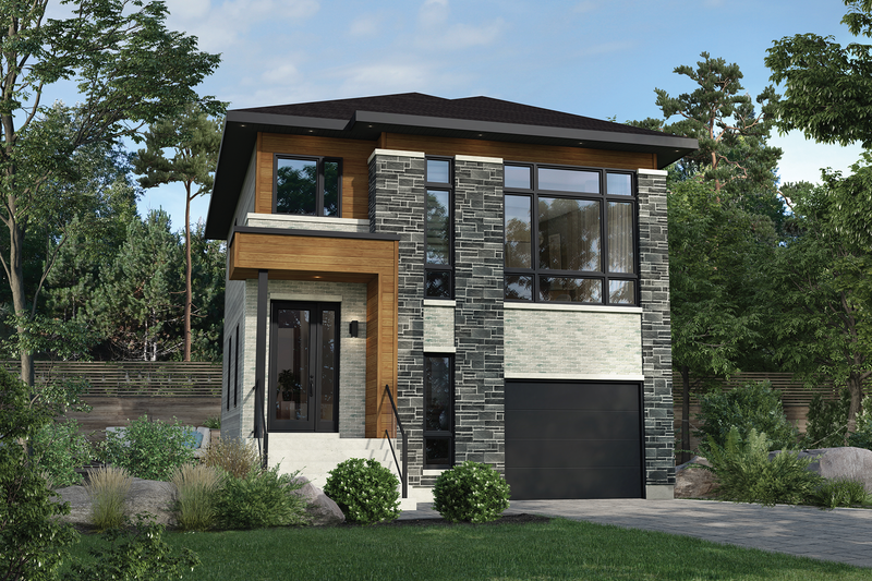 House Blueprint - Contemporary Exterior - Front Elevation Plan #25-4873