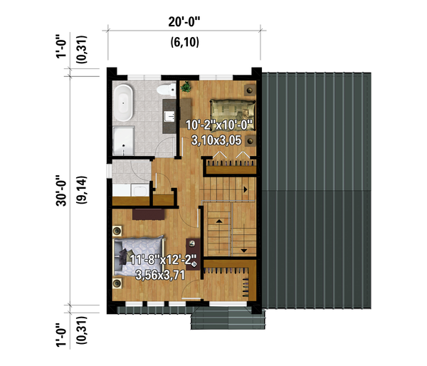 European Floor Plan - Upper Floor Plan #25-5023