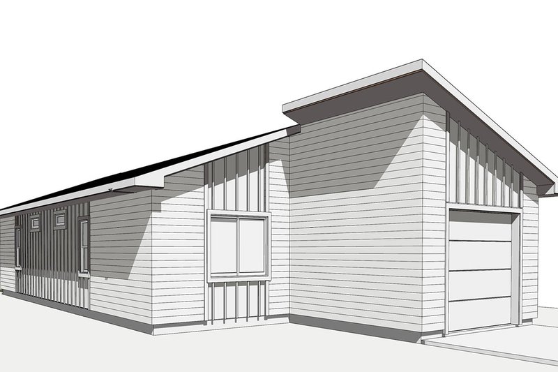 House Design - Exterior - Rear Elevation 2 for Modern House Plan #1099-8 - 2 bed, 2 bath