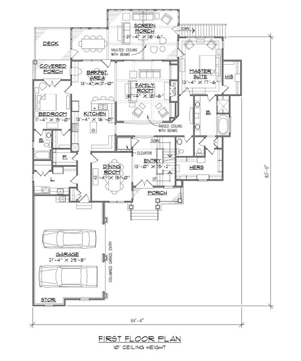 House Blueprint - European Floor Plan - Main Floor Plan #1054-51