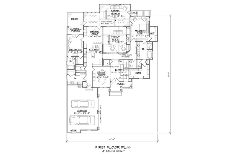 House Blueprint - Floor Plan - Main Floor for European House Plan #1054-51 - 3 bed, 3.5 bath