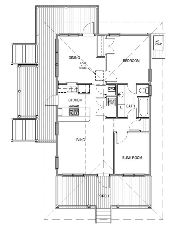 House Blueprint - Beach Floor Plan - Main Floor Plan #536-2