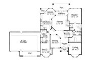 European Style House Plan - 5 Beds 4 Baths 4233 Sq/Ft Plan #411-828 