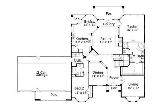 Floor Plan - Main Floor for European House Plan #411-828 - 5 bed, 4 bath