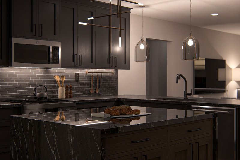House Blueprint - Interior - Kitchen 2 for Modern House Plan #455-336 - 1 bed, 1.5 bath