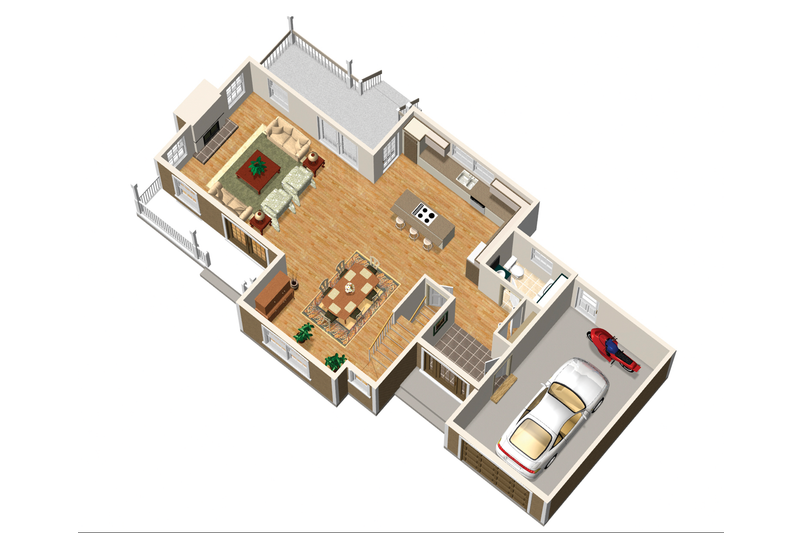 Home Plan - Floor Plan - Main Floor 1 for Country House Plan #25-4672 - 3 bed, 2 bath