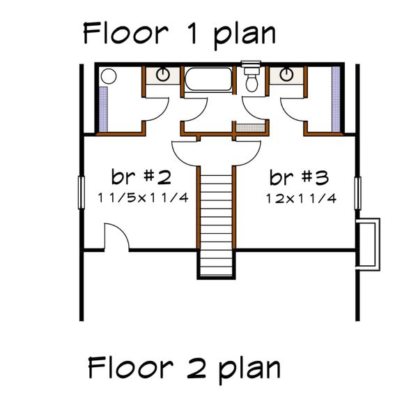 Architectural House Design - Cottage Floor Plan - Upper Floor Plan #79-155