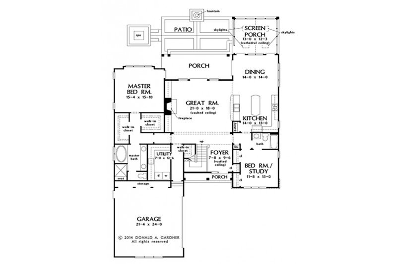 Dream House Plan - Floor Plan - Main Floor for Cottage House Plan #929-23 - 4 bed, 4 bath