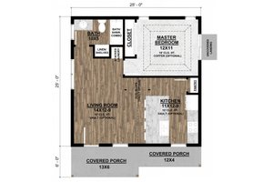 Floor Plan - Main Floor for Ranch House Plan #1077-6 - 1 bed, 1 bath