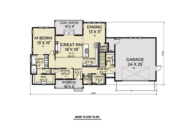 Architectural House Design - Country Floor Plan - Main Floor Plan #1070-33