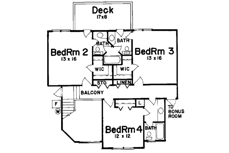 Home Plan - Floor Plan - Upper Floor for European House Plan #52-151 - 4 bed, 3.5 bath