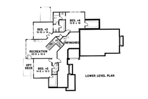 Floor Plan - Lower Floor for Modern House Plan #67-683 - 4 bed, 5 bath