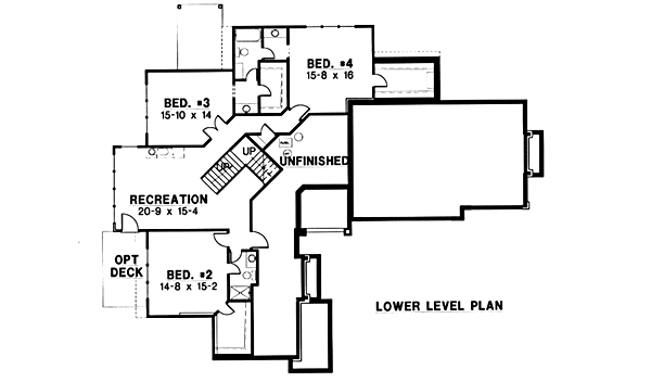 Modern Floor Plan - Lower Floor Plan #67-683