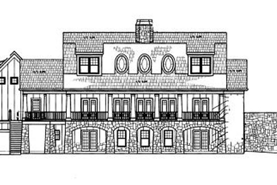 Exterior - Rear Elevation for Craftsman House Plan #119-248 - 5 bed, 4.5 bath