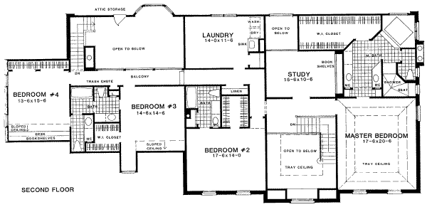 European Floor Plan - Upper Floor Plan #322-122