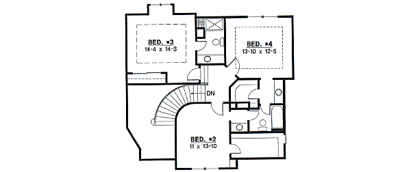European Floor Plan - Upper Floor Plan #67-226