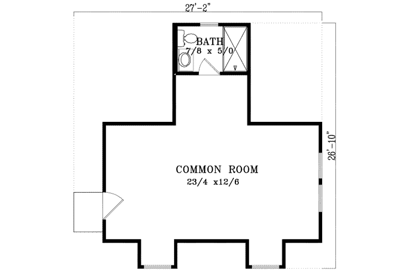 Dream House Plan - Floor Plan - Upper Floor for Country House Plan #1-101, 2 bath