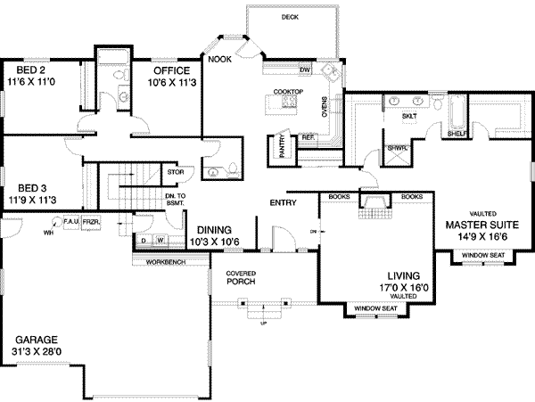Home Plan - Mediterranean Floor Plan - Main Floor Plan #60-275