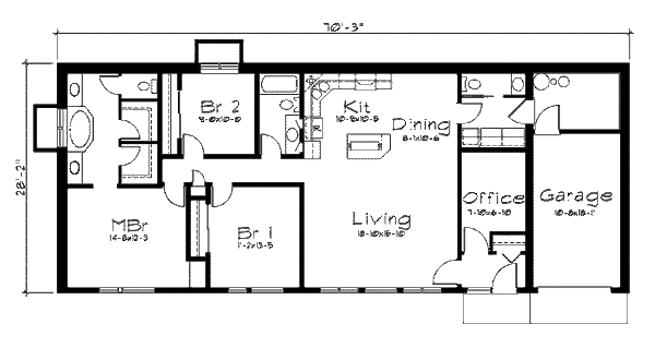 Ranch Floor Plan - Main Floor Plan #57-261