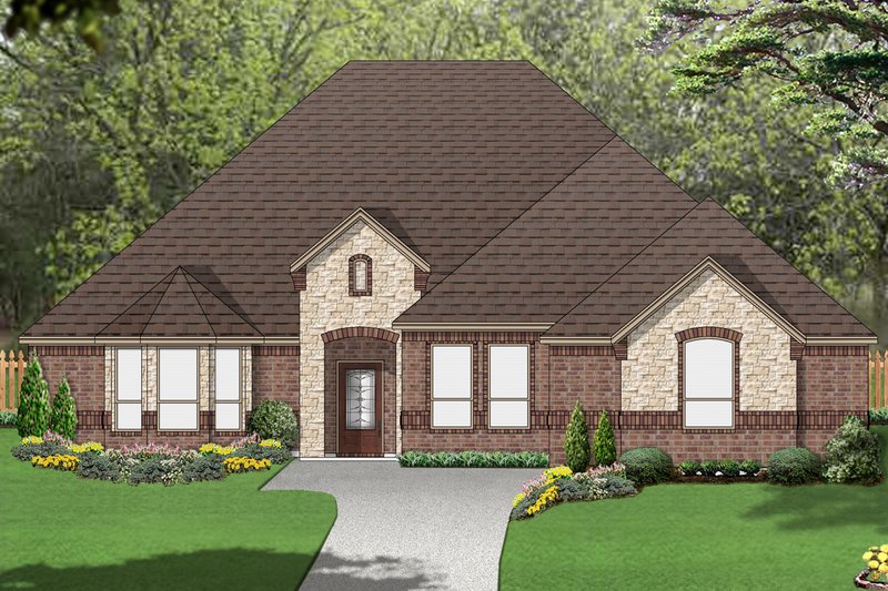 House Blueprint - European Exterior - Front Elevation Plan #84-581