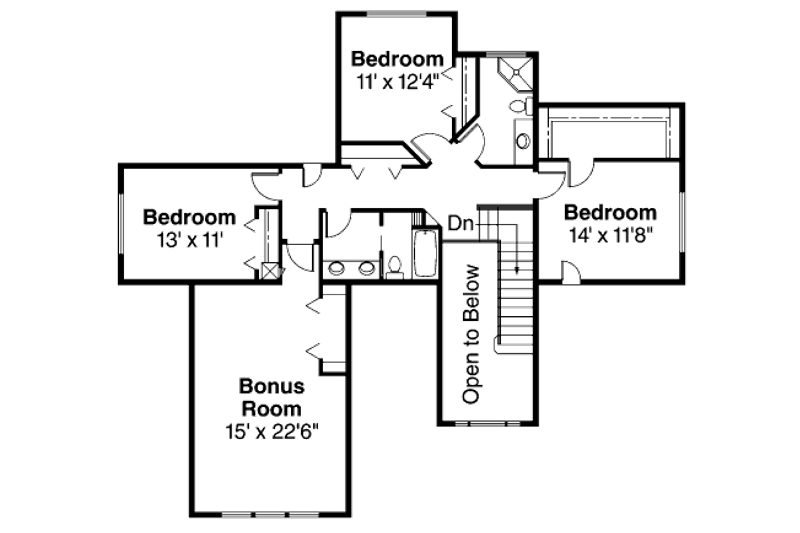 House Plan Design - Floor Plan - Upper Floor for Craftsman House Plan #124-513 - 4 bed, 3.5 bath