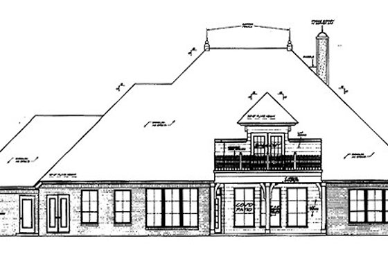 Exterior - Rear Elevation for European House Plan #310-680 - 3 bed, 2.5 bath