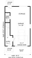 Floor Plan - Main Floor for Contemporary House Plan #932-431 - 1 bed, 1.5 bath