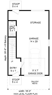 Floor Plan - Main Floor for Contemporary House Plan #932-431 - 1 bed, 1.5 bath