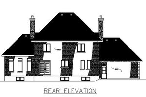 Exterior - Rear Elevation for European House Plan #138-315 - 3 bed, 1.5 bath
