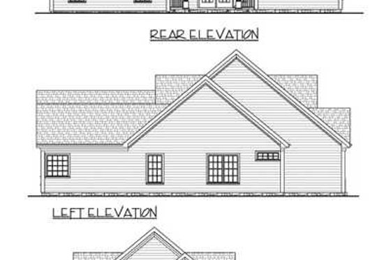 Exterior - Rear Elevation for Country House Plan #56-243 - 3 bed, 2.5 bath