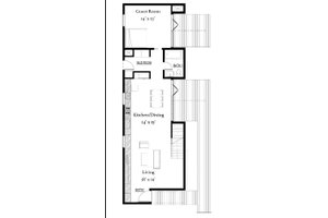 Floor Plan - Main Floor for Modern House Plan #497-53 - 2 bed, 2 bath