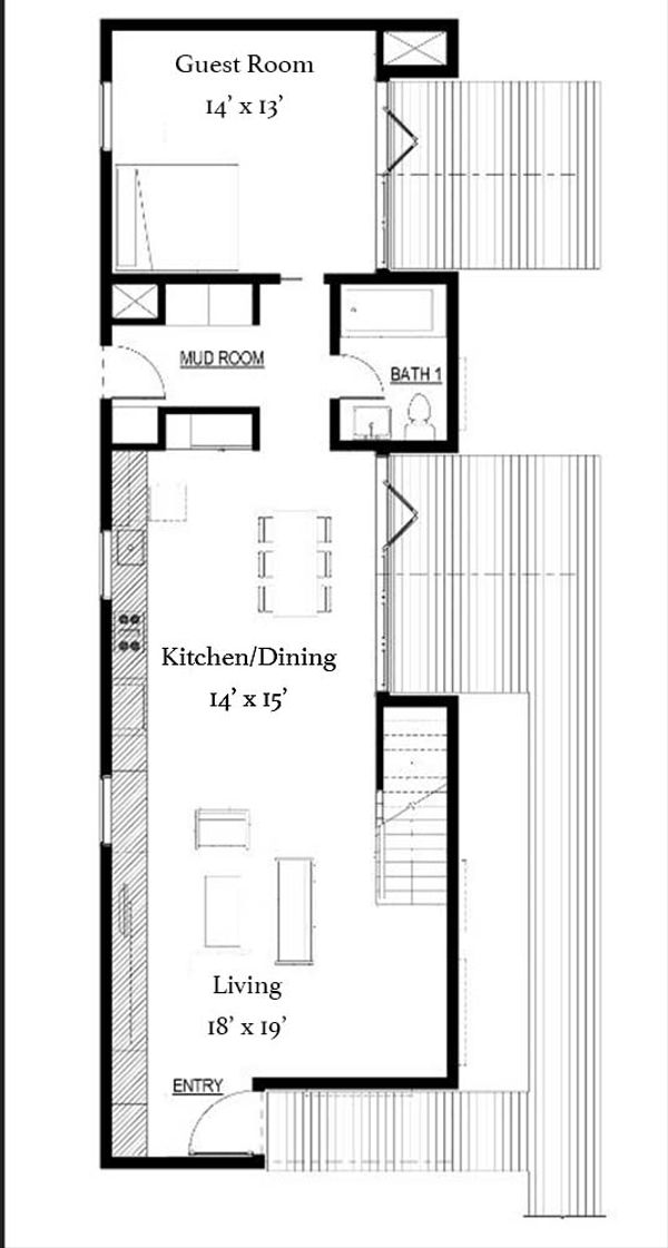 Modern Floor Plan - Main Floor Plan #497-53