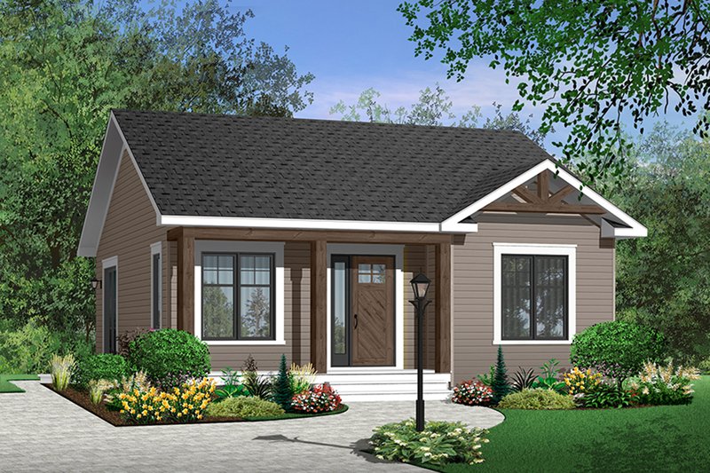 Architectural House Design - Exterior - Front Elevation 4 for Cottage House Plan #23-2198 - 2 bed, 1 bath