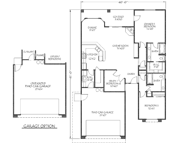 Adobe / Southwestern Floor Plan - Main Floor Plan #24-255