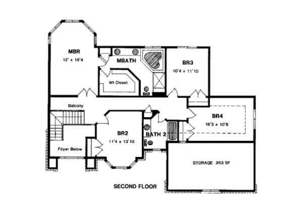 House Design - European Floor Plan - Upper Floor Plan #316-114