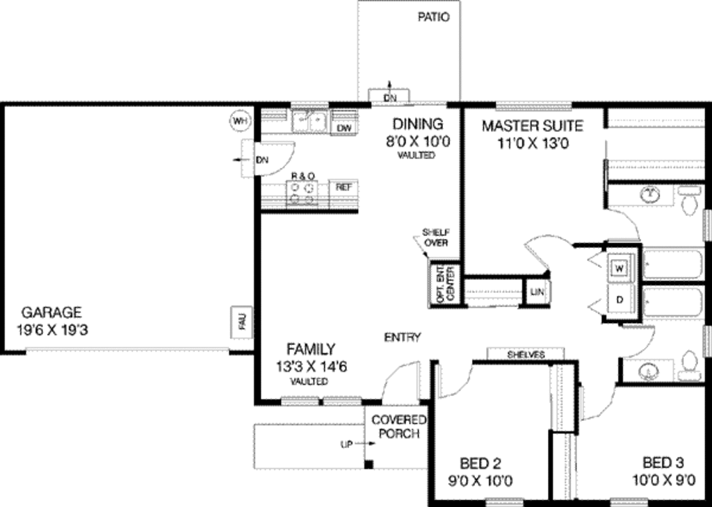 Ranch Style House Plan 3 Beds 2 Baths 1033 Sq Ft Plan 60 467 Houseplans Com Ranch Style House Plan 3 Beds 2 Baths 1033 Sq Ft Plan 60 467 Houseplans Com