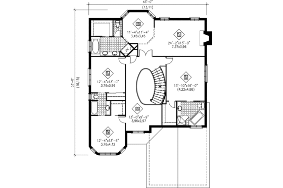 Floor Plan - Upper Floor for Traditional House Plan #25-2079 - 4 bed, 3.5 bath