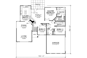 Floor Plan - Main Floor House Plan #320-358 - 2 bed, 2 bath