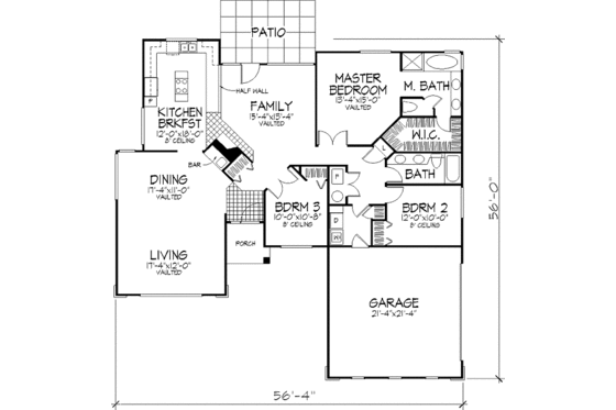 Floor Plan - Main Floor House Plan #320-358 - 2 bed, 2 bath