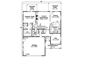 Floor Plan - Main Floor for Traditional House Plan #124-1190 - 3 bed, 2.5 bath