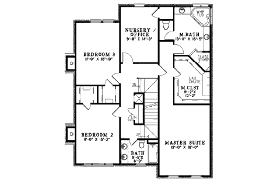 Floor Plan - Upper Floor for Traditional House Plan #17-2286 - 3 bed, 3 bath