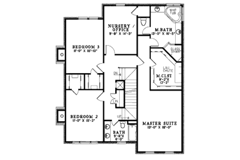 Architectural House Design - Floor Plan - Upper Floor for Traditional House Plan #17-2286 - 3 bed, 3 bath