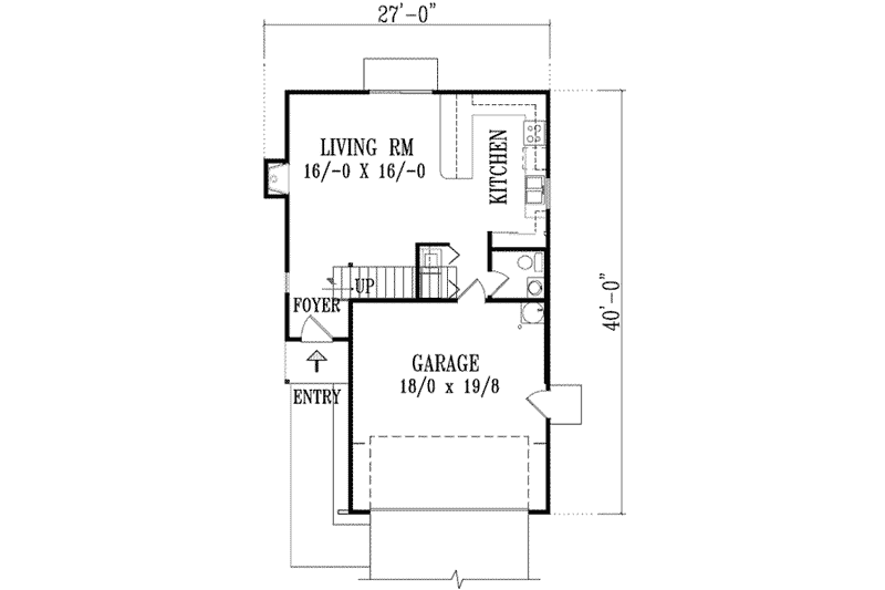 Home Plan - Floor Plan - Main Floor for Adobe / Southwestern House Plan #1-1069 - 3 bed, 2.5 bath