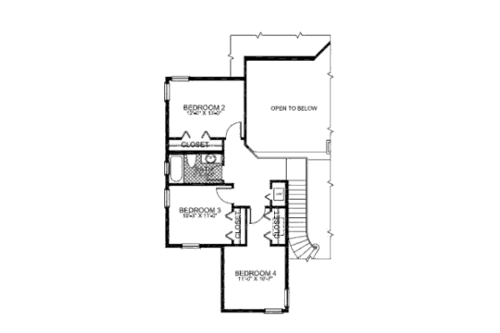 Floor Plan - Upper Floor for Mediterranean House Plan #420-227 - 4 bed, 2.5 bath